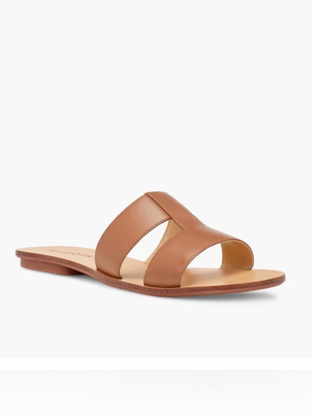 Talbots HANNAH VACHETTA LEATHER SLIDES IN TAN SIZE 8M EUC
